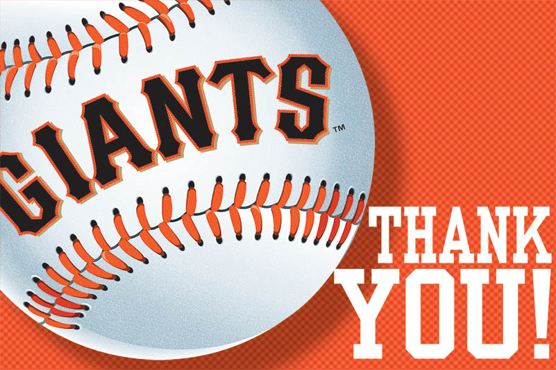 San Francisco Giants Invitation & Thank You Card Set