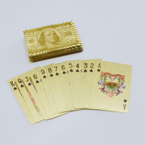 Gold Foil Playing Cards- $100 Bill Design - Webhats.com