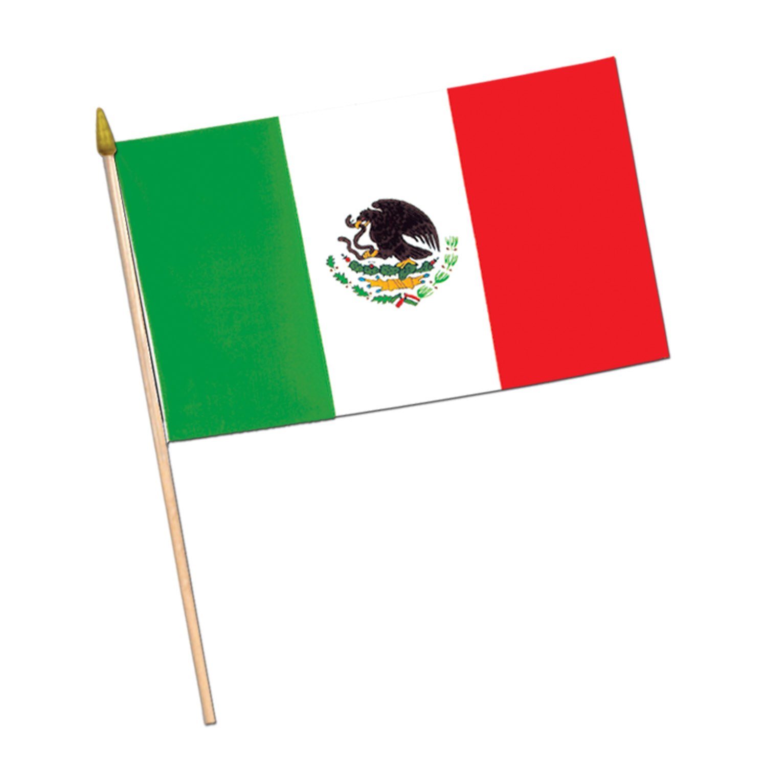 Mexican Flag - Rayon (w/22 spear-tipped wooden stick) - Webhats.com