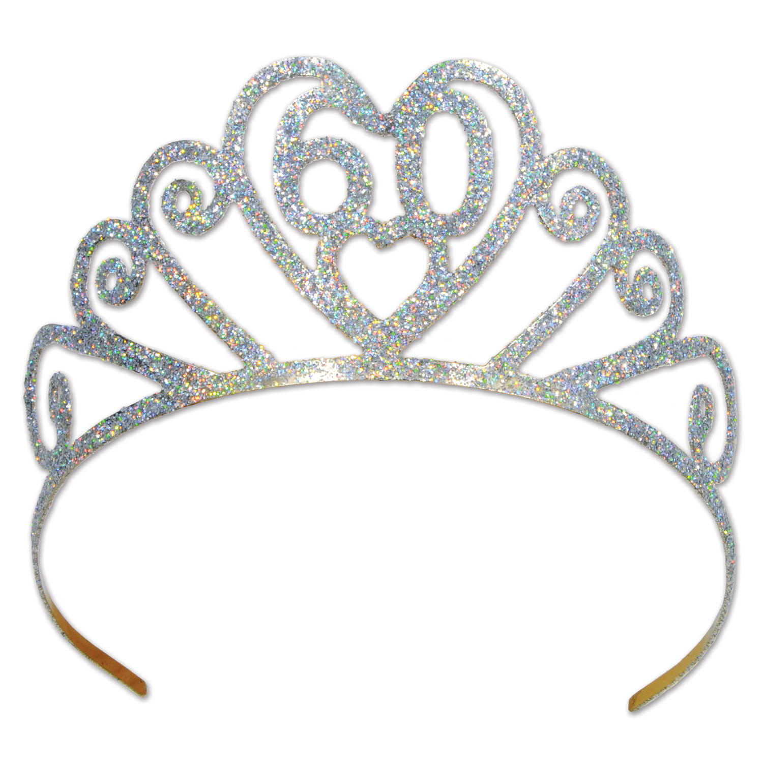 Glittered Metal 60 Tiara (2 attachable combs included) - Webhats.com