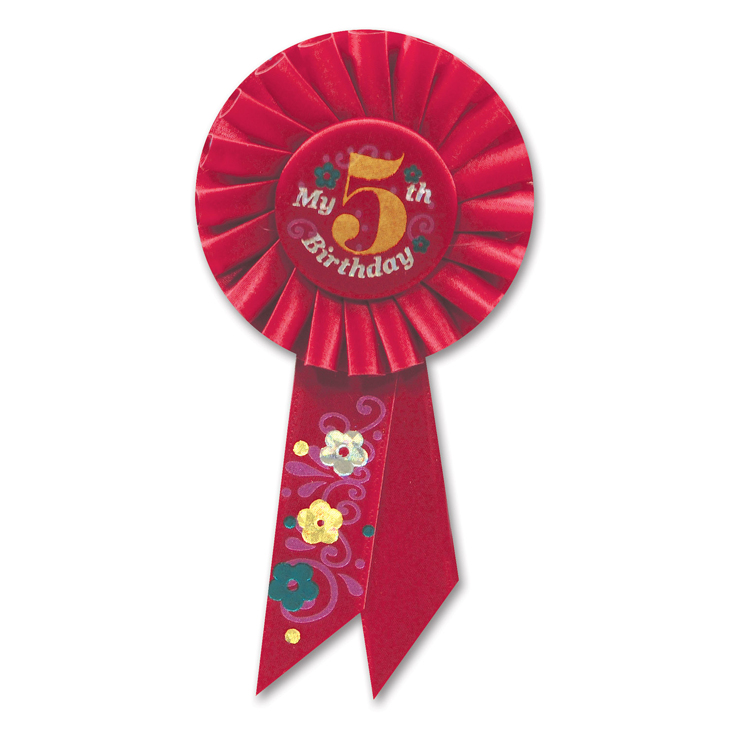 My 5th Birthday Rosette (red) - Webhats.com